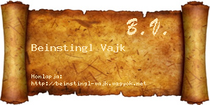 Beinstingl Vajk névjegykártya